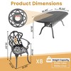(9-PC)Premium Black Cast Aluminum Patio Set - Weather-Resistant Outdoor Table & Chairs with Beige Cushions, Umbrella Hole Included - 4 of 4