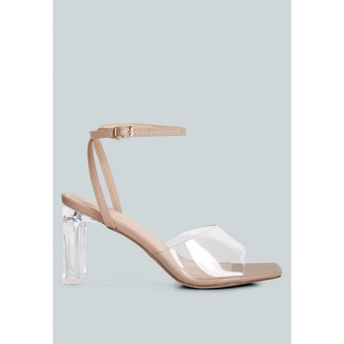 London Rag Womens Twinkle Clear Block Heel Sandal 5 Target