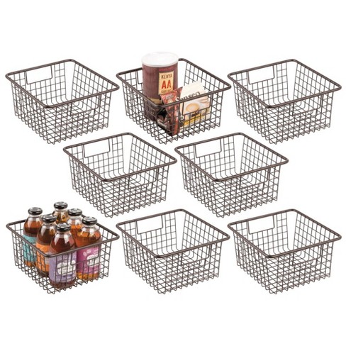 Mdesign Linus Formbu Clear Plastic Stackable Storage Organizer Bin W/ Bamboo  Lid Built-in Handles - 11.5 X 8.5 X 6.25, 8 Pack : Target