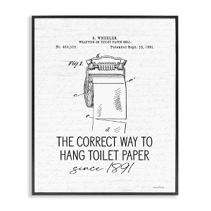 Stupell Industries Vintage Bathroom Diagram Correct Way Hang Toilet Paper, 16" x 20" - 1 of 4