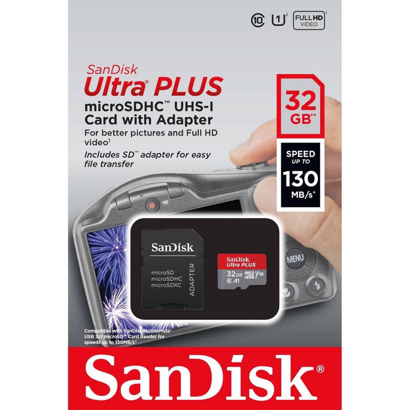 SanDisk Ultra PLUS 32GB microSD Memory Card, 3 of 5