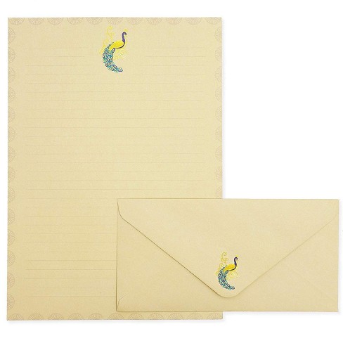 Download 48 Sheet Elegant Peacock Stationery Paper With Envelopes Set 10 25 X 7 25 Target