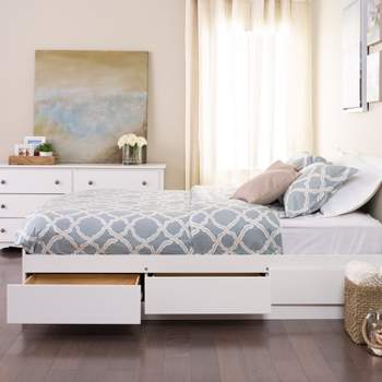 Queen Mate's Platform Storage Bed with 6 Drawers White - Prepac