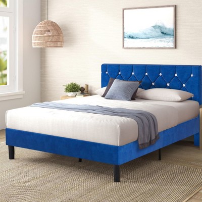 VECELO Queen/Full/Twin Upholstered Platform Bed Frame with Button Tufted Adjustable Headboard