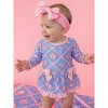 RuffleButts UPF50+ Baby Girls Long Sleeve One Piece Bow Peplum Rash Guard Swimsuit - 4 of 4