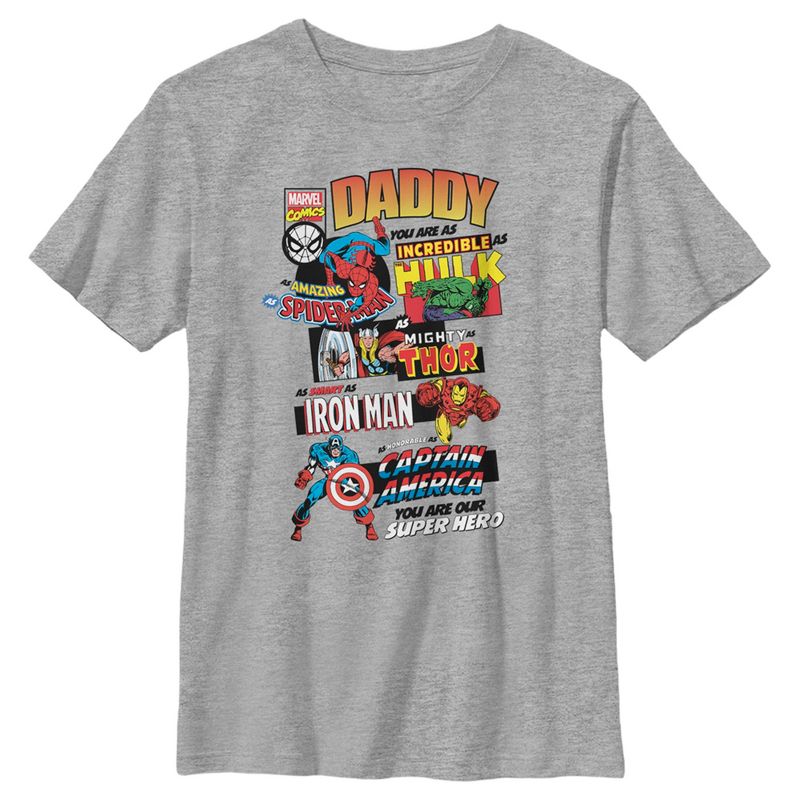 Boy's Marvel Daddy You are Our Super Hero T-Shirt, 1 of 6