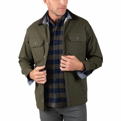 Men's canvas shirt jacket with faux-shearling lining - Tailor Vintage