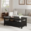 Farmhouse Coffee Table with Drawers, 47.2" Center Table Rustic Coffee Tables Walnut Living Room Table - 2 of 4