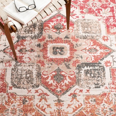 Handmade Cotton Chic Boho Red & Beige 4' x 6' Area Rug