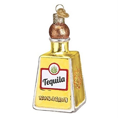 Old World Christmas Glass Blown Ornament for Christmas Tree, Tequila Bottle