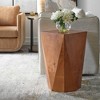Uttermost Hughes Accent Table Captivating Geometric Design-Rich Caramel Poplar Burl Wood Grain - 3 of 4
