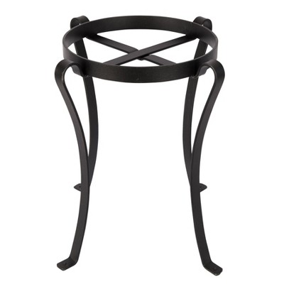 Black Wrought Iron 18" Patio Plant Stand with Curved Legs