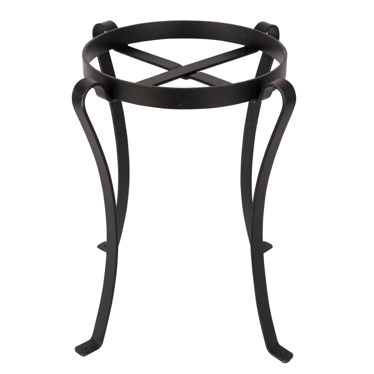 17.75" Tall Wrought Iron Planter Stand for Containers: No-Slip Rim, Freestanding - Achla Designs - thumbnail 3