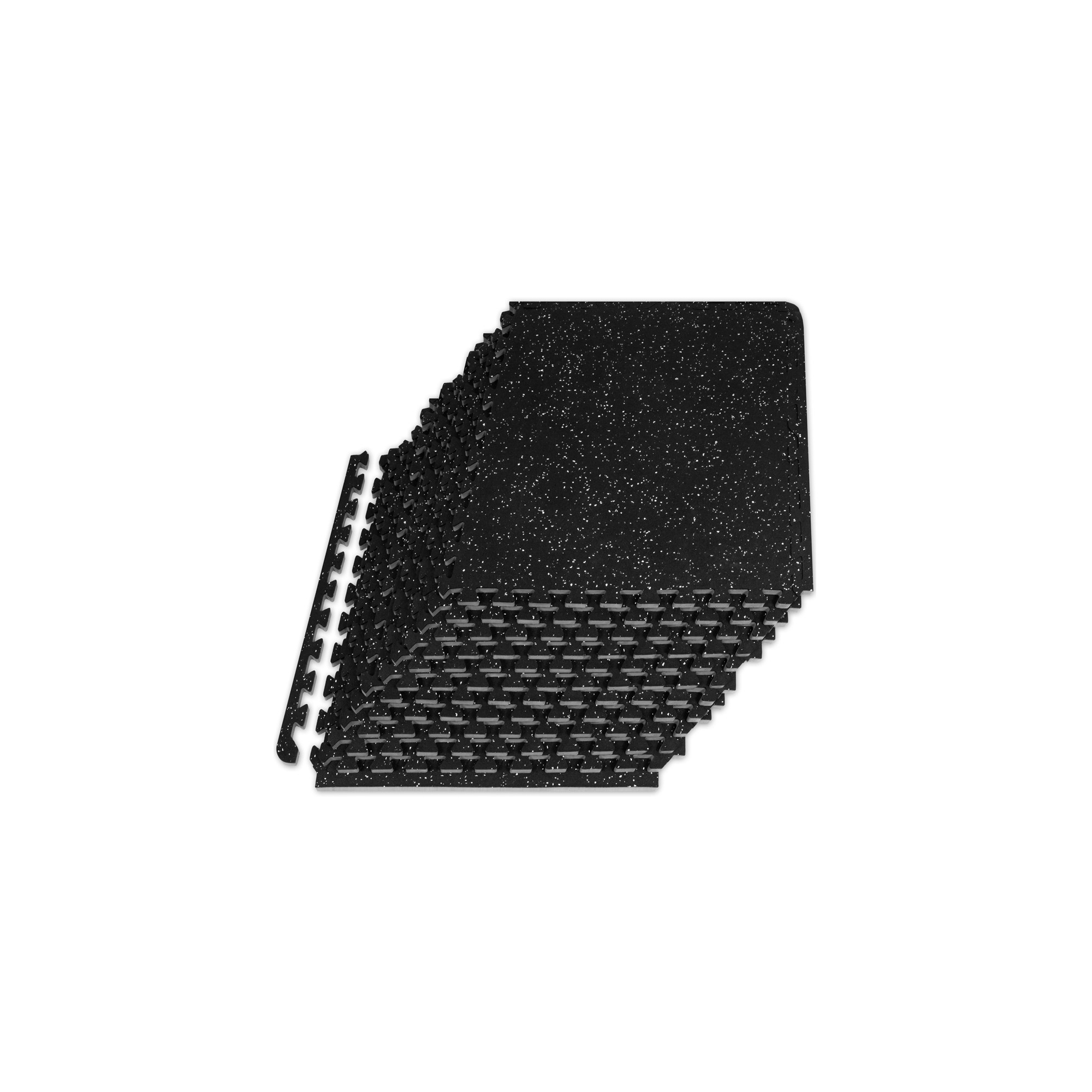 ProsourceFit Rubber Top Exercise Puzzle Mat 1/2-in, Grey, 48 Sq Ft - 12 Tiles