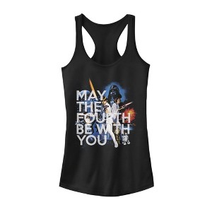 Juniors Womens Star Wars May the Fourth Classic Scene Racerback Tank Top - 1 of 4