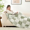 Aoibox Checkered Throw Blanket, Sage Green Plaid Microfiber Fluffy Warm Cozy Fuzzy Soft Reversible Blanket for Couch Sofa Chair Bed - 3 of 4