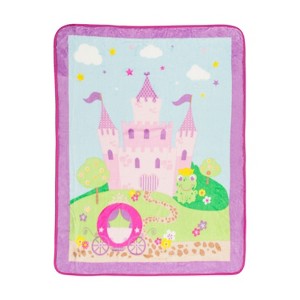 Everyday Kids Toddler Throw Blanket - 30" by 40" - Princess Storyland - Super Soft, Plush, Warm and Comfortable - 1 of 4