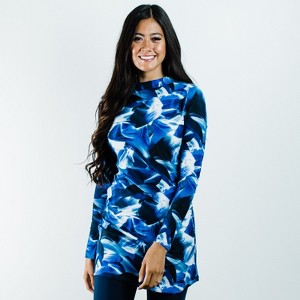 Calypsa Women's Long Sleeve Mock-Neck UPF 50+ Jenna Swim Tunic - 1 of 4