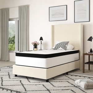 Merrick Lane 12 Inch Extra Firm Hybrid Pocket Spring & CertiPUR-US Certified Foam Mattress in a Box - 1 of 4