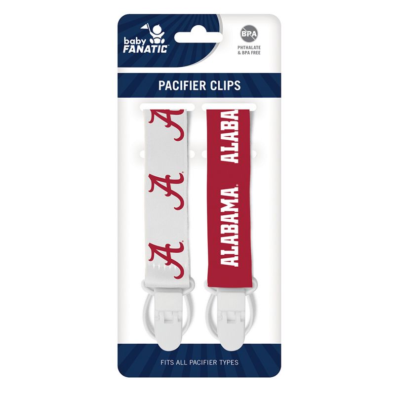 BabyFanatic Officially Licensed Unisex Pacifier Clip 2-Pack - NCAA Alabama Crimson Tide - Officially Licensed Baby Apparel, 3 of 6