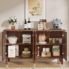 ORRD 59.74" Modern Buffet Sideboard Cabinet,  Storage Console with Semicircle Doors & 4 Shelves for Dining Room, Kitchen, Brown - 4 of 4