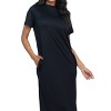 Slickblue Women's Casual Side Pocket Tee Dress, Short Sleeve Jersey Knit, Relaxed Fit, 12 Color Options, Size S-L - 3 of 4