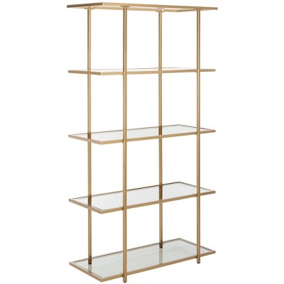 Francis 5-Tier Gold and Clear Glass Etagere
