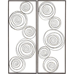 Dahlia Studios Selke Metallic Swirl 13 3/4" x 35 1/2" Wall Art Set of 2 - 1 of 4