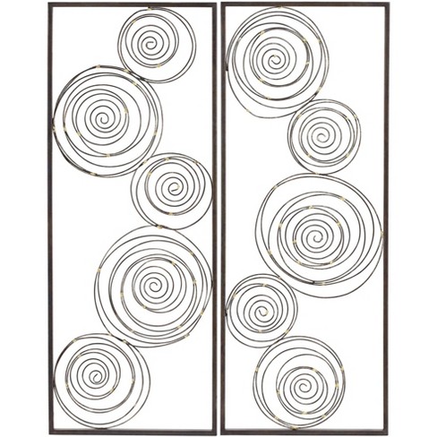 Newhill Designs Metallic Swirl 13 3 4 X 35 1 2 Wall Art Set Of 2 Target