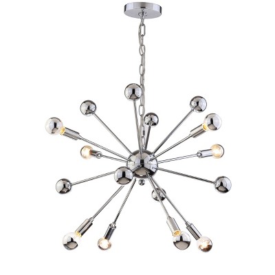 22.5" Metal Glenn Sputnik Style Chandelier (Includes Energy Efficient Light Bulb) Chrome - JONATHAN Y