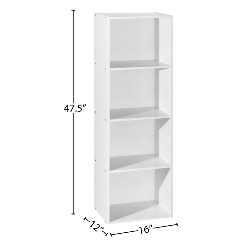 Hodedah 12 x 16 x 47 Inch 4 Shelf Bookcase and Office Organizer Solution for Living Room, Bedroom, Office, or Nursery, 5 of 6