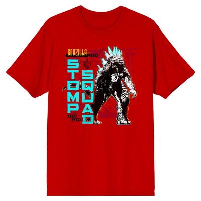 Godzilla x Kong: The New Empire Godzilla Stomp Squad Crew Neck Short Sleeve  Red Men's T-shirt, -Large