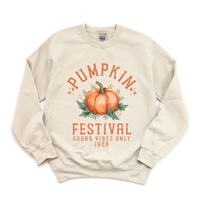 Simply Sage Market Women's Graphic Sweatshirt Pumpkin Gourd Vibes Only