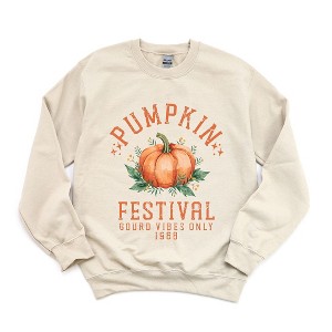 Simply Sage Market Women's Graphic Sweatshirt Pumpkin Gourd Vibes Only - 1 of 4