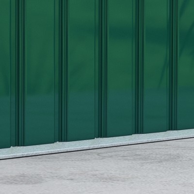 Green and White Metal Garden Storage Shed with Windows