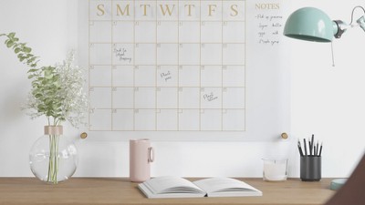 Clear Gold Acrylic Monthly Wall Calendar with Notes