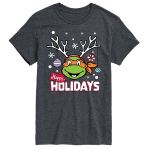 Men's - Teenage Mutant Ninja Turtles - Happy Holidays Short Sleeve Graphic T-Shirt - 1 of 4