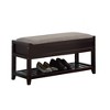 NicBex 35.43" Upholstered Shoe Bench,Modern Ottoman with Storage Space and Open Shelf for Living Room,Entryway - 3 of 4
