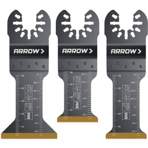 Arrow OSC201VP-3 Titanium Metal/Wood Variety Pack Oscillating Tool Blades 1-1/4, 1-1/4, 1-3/4, 3ct - 1 of 1
