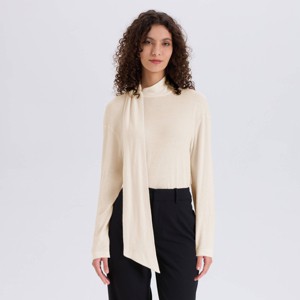 Women's Long Sleeve Scarf Neck Sweater Knit Top - A New Day™ - 1 of 3