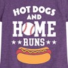 Girls' - Instant Message - Hot Dogs And Home Runs Fitted Short Sleeve Graphic T-Shirt - 2 of 4