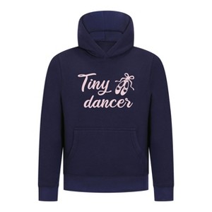 Everyday Kids Ballerina Tiny Dancer Girls Pullover Hoodie – Pink Ballet Slippers Sweatshirt - 1 of 4