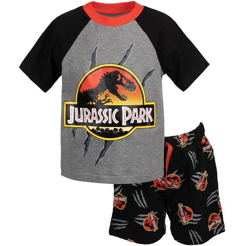 Jurassic World Jurassic Park Graphic T-shirt French Terry Shorts Outfit Set  Logo Gray/black : Target