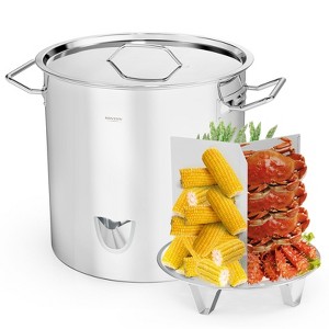 ROVSUN 52QT Stainless Steel Tamale Steamer, Ideal for Seafood Crab Vegetables lobster - 1 of 4