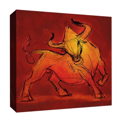 16" x 16" Bull On Fire Decorative Wall Art - PTM Images