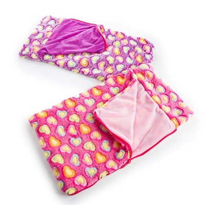 The Queen's Treasures Set of Two Pink & Purple 18 Inch Doll Sleeping Bags