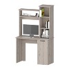 TIRAMISUBEST Computer Desk with Hutch and 3-Tier Storage Shelves Buffet Cabinet with Storage - Beige - 4 of 4