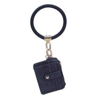 MKF Collection Jordyn Vegan Leather Bracelet Keychain with a Credit Card Holder by Mia K