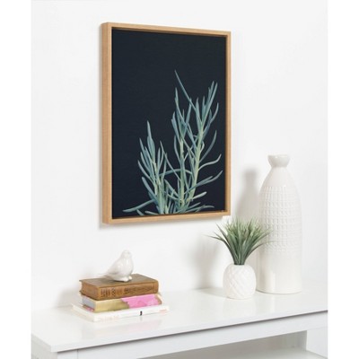 Natural Framed Botanical Succulent Canvas Wall Art, 18x24