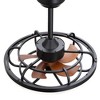 Airsurfer 20" Semi-Flush Mount Caged Ceiling Fan with LED Light, Remote, 5 ABS Blades, Memory Function, Matte Black - 4 of 4
